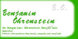 benjamin ohrenstein business card